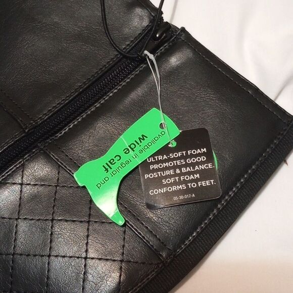 Black Liz Claiborne Knee High Boots 8.5 Wide Calf NWT - Picture 11 of 13